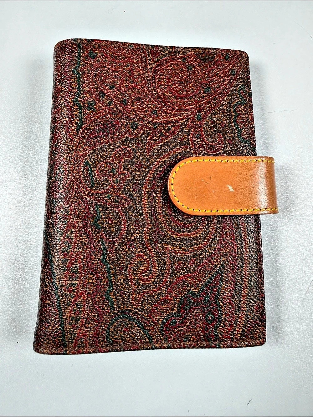 Etro Paisley Ring Planner Organizer in Brown & Orange